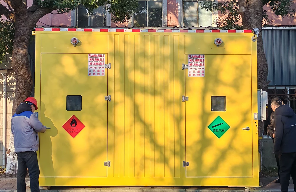 What is the purpose of using hazardous chemical storage cabinets?